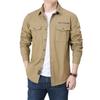 Spring and Autumn Long-sleeved Shirts Cotton Multi-pocket Military Uniforms Plus Size Men's Casual Shirt Thin Section