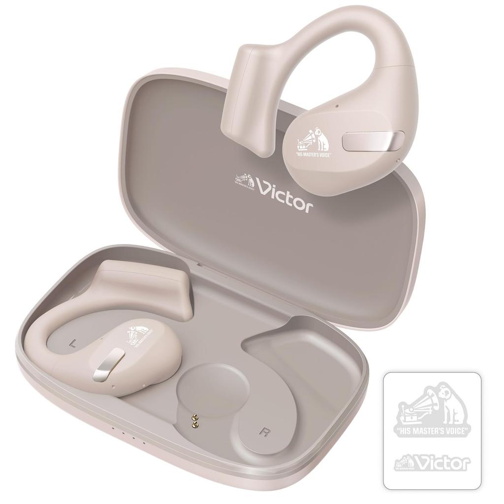 JVC Kenwood Victor Wireless Earphones Bluetooth Open Ear Listening Without Covering Your Ears Ear Hook Up To 38 Hours Playback Microphone Included