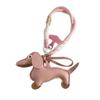 PU Leather Animals Keyring Hanging Ornament Mini Car Key Accessories Dachshund Dog Keychain  Men