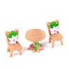 Mini Lovely Table Chairs Set Resin Crafts Miniature Landscape Ornaments Decor
