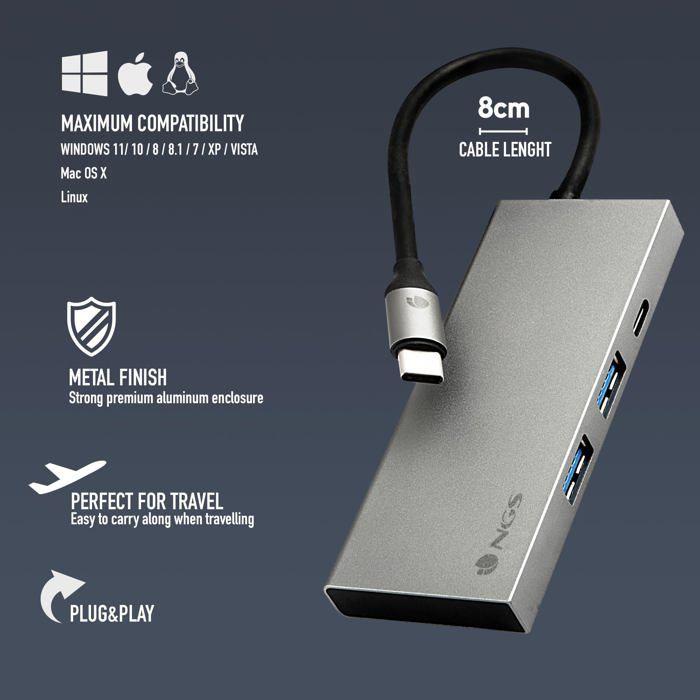 Адаптер USB-C 3.0 на HDMI, 2 USB-A и USB-C NGS Wonder Dock4 Pro