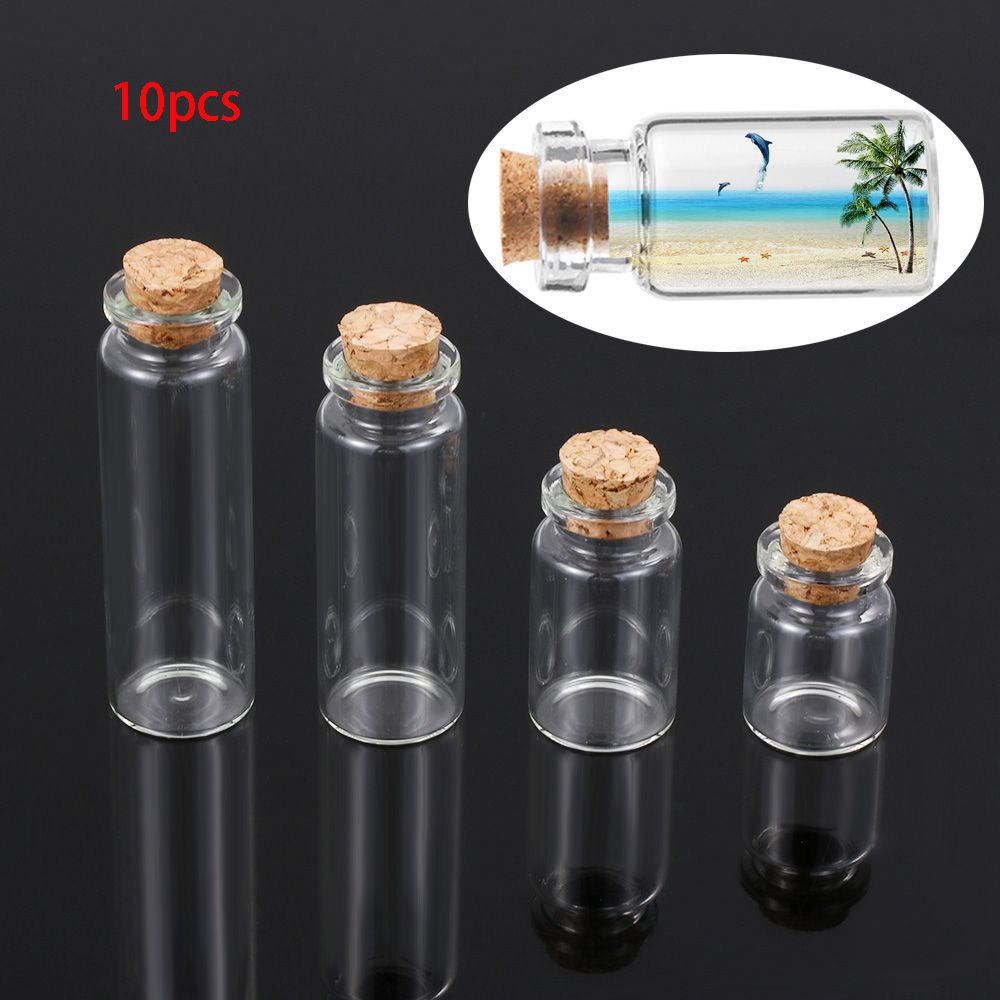 Mini Containers Empty Wishing Glass Wishing Bottle Transparent Message Bottles With Cork Stopper