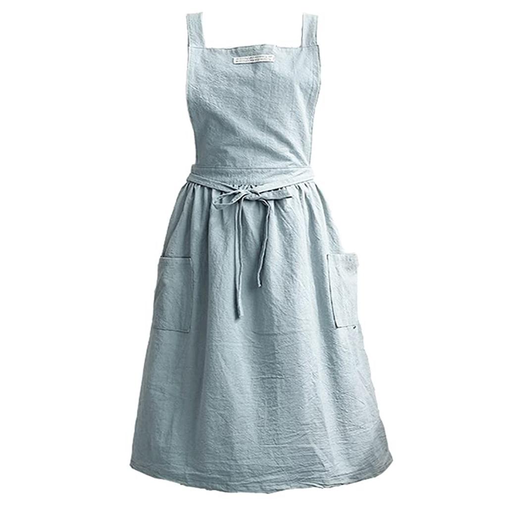 Мягкий хлопковый кухонный фартук с крестообразной спинкой для приготовления пищи, общественного питания, коммерческого ресторана, размер может быть настроен