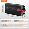VEVOR Pure Sine Wave Inverter, 2000 Watt, DC 12V to AC 230V Power Inverter with 2 AC Outlets 2 USB Port 1 Type-C Port