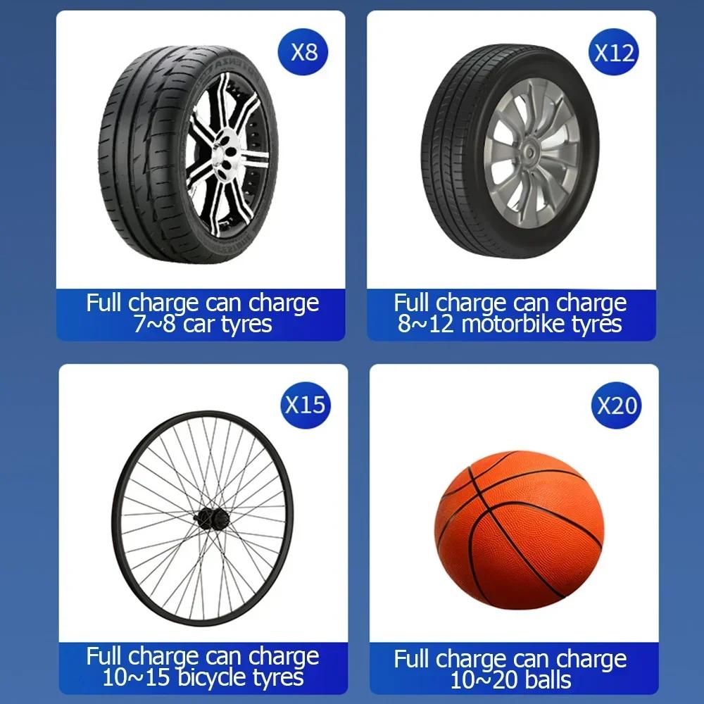 Mini Portable Electrical Air Pump Wireless Tire Inflatable Pump Inflator Electric Motorcycle For Car Motorcycles Bicycles Amagi