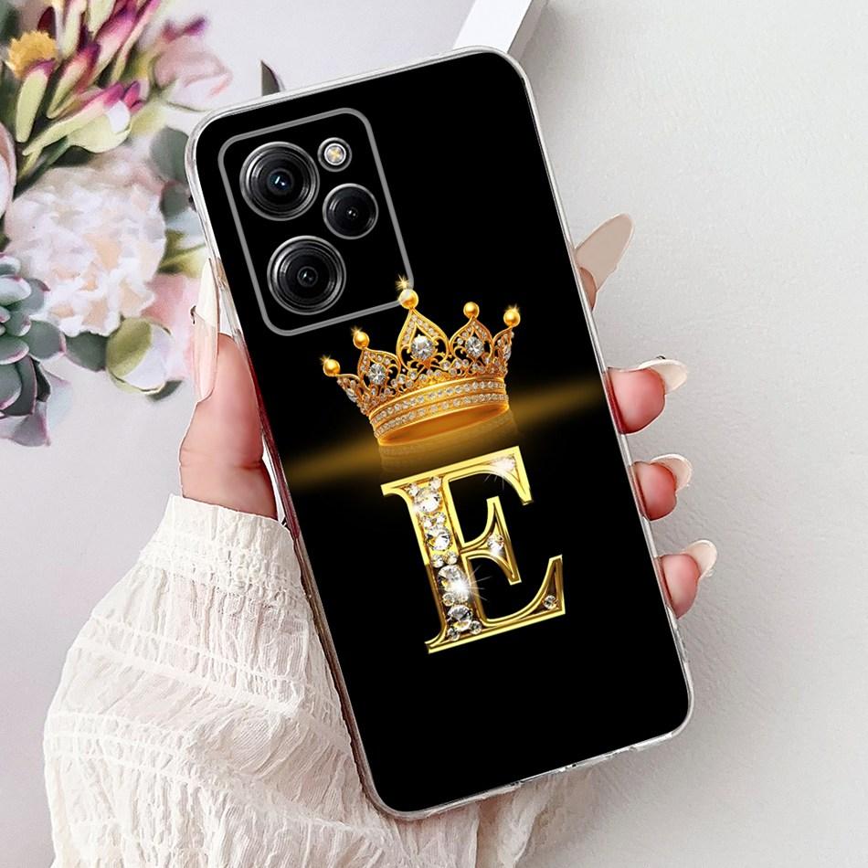 Для Xiaomi Poco X5 Pro PocoX5 Модный чехол для телефона с буквой и короной Для Poco X 5 X5Pro 5G Мягкие силиконовые TPU чехлы
