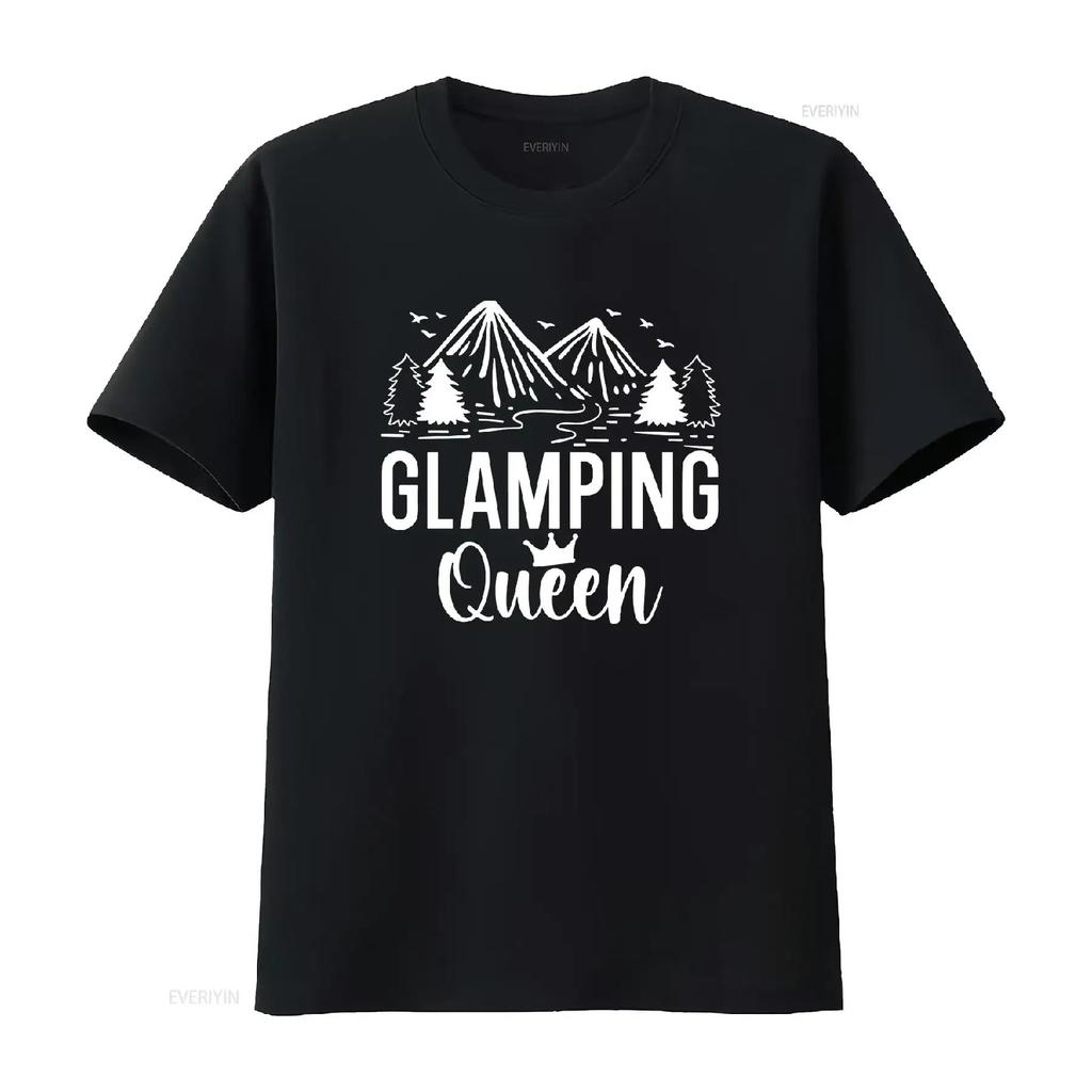 Футболка 'Glamping Queen Fun' для любителей кемпинга, туристов и активного отдыха на природе, друга или члена семьи, винтажная, с эффектом выцветания