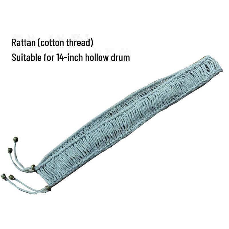 Handmade Ethereal Rattan Drum Edge Cover for 12-14 Inch Handpans - Reduce Noise with Hand-Braided Hemp Rope Apron