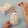 Натуральный хлопковый льняной пенящийся мешочек для мыла Saver Net Mesh Массажный отшелушивающий мешочек Bathing Bubble Maker Инструмент для очистки