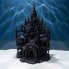 Нетоксичная пещера для аквариума, готический замок, укрытие для аквариума, 3D-печатная пещера-укрытие для петушка, стиль, орнамент, декоративное коралловое укрытие для маленьких