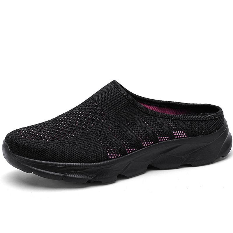 Женские дышащие полутапочки, ультра легкие домашние и уличные женские тапочки, домашние тапочки большого размера