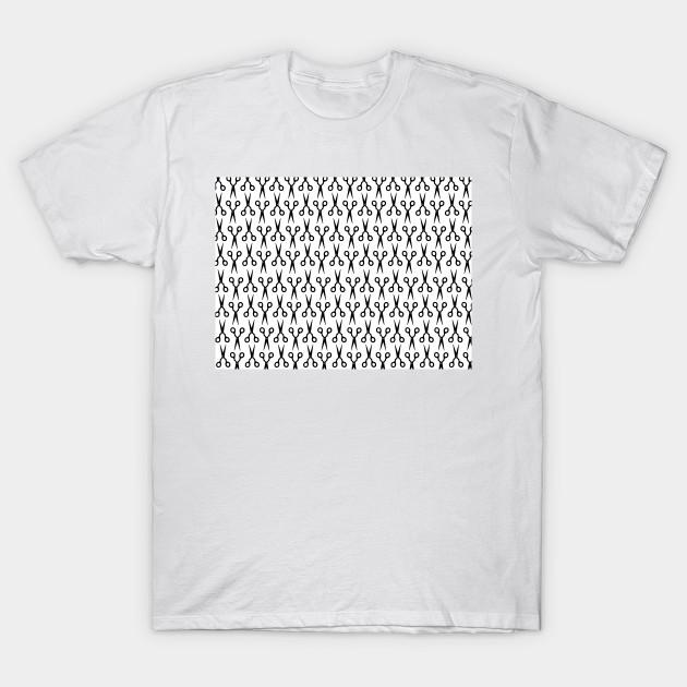 Unisex Fashion TShirt Scissors Pattern Black Print TShirt Plus Size S-5XL T-Shirt 100%Cotton Tops O Neck Short Sleeve Tees