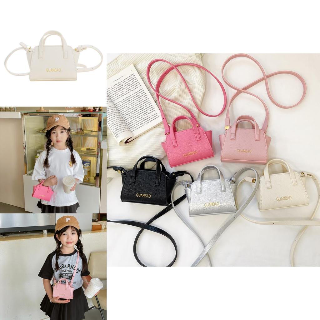 Fashionable Korean Style Mini Shoulder Bag For Kids In Trendy Solid Colors