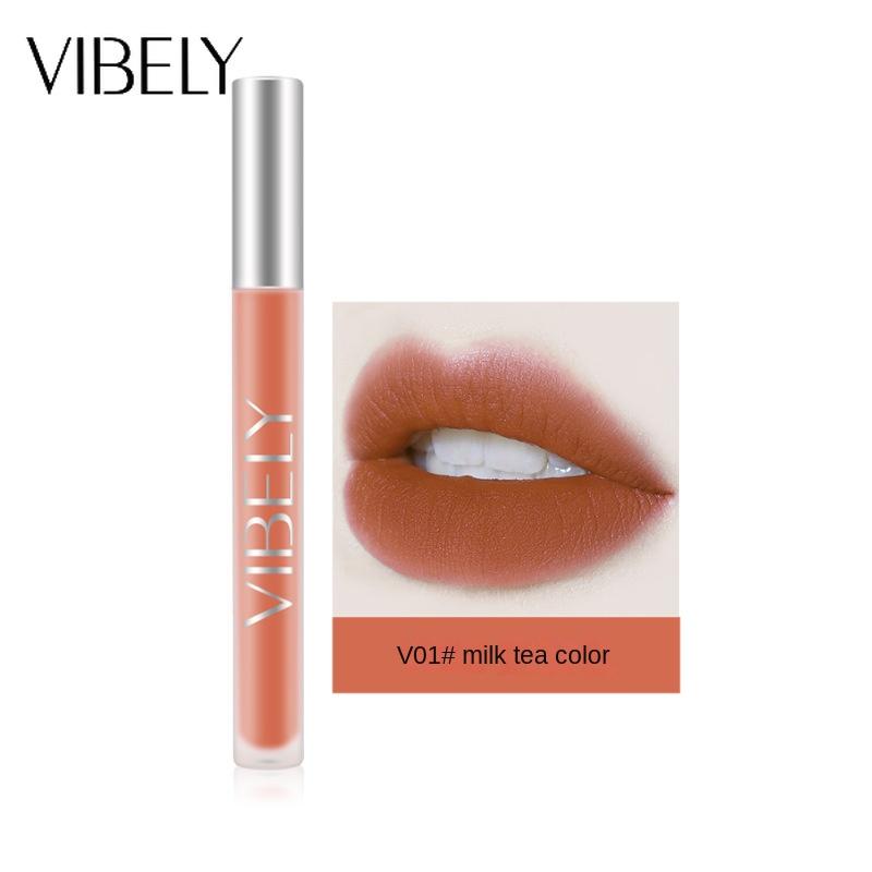 VIBELY Бархатная матовая воздушная глазурь для губ, туманная поверхность, длительное увлажнение, не тянет сухую глазурь для губ