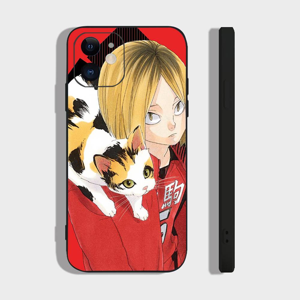 Аниме H-Haikyuu Nekoma Чехол для телефона Для iPhone 17 Air 16 15 14 13 Pro Max 11 12 Черный силиконовый чехол