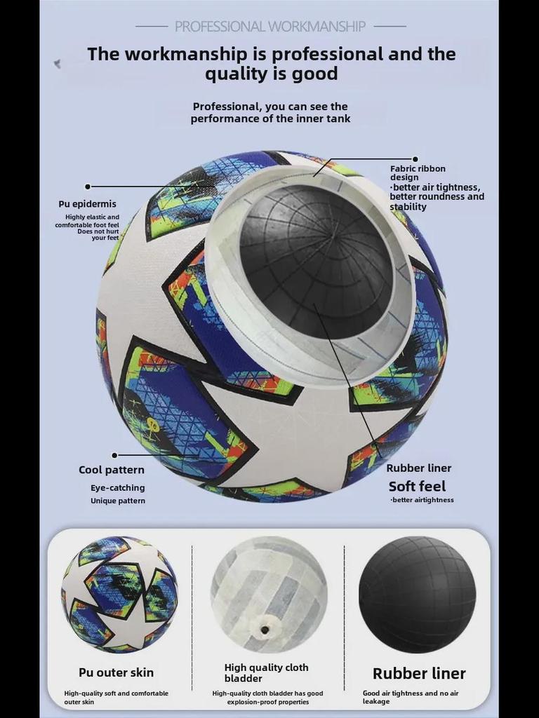 Лига Чемпионов Нет. 5 Футбольный мяч для взрослых, молодежи и детей — идеально подходит для тренировок, соревнований и занятий спортом на открытом воздухе