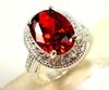 Elegant Red Corundum and Zircon Ring - Popular Style for Ladies In European and American Fashion