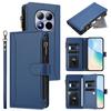 For Xiaomi Redmi Note 15 Pro 5G Leather Case 9 Card Slots Zipper Wallet Stand Phone Cover with Wrist Strap