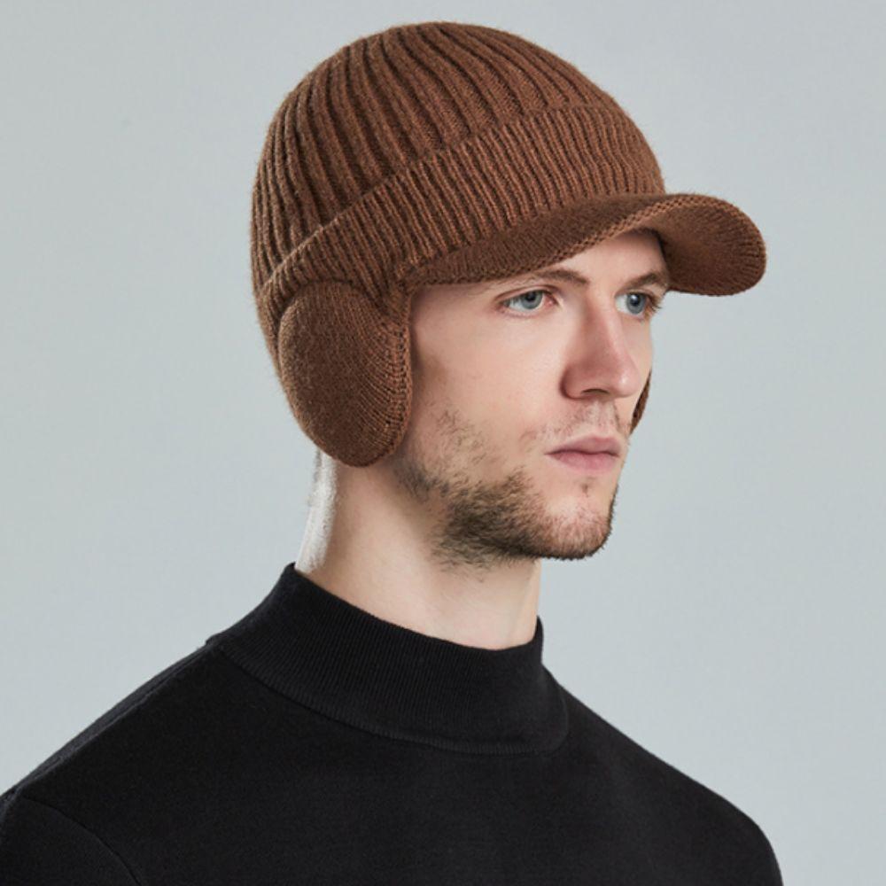 Добавить пуховую вязаную шапку ветрозащитную теплую бейсболку для защиты ушей для езды на открытом воздухе