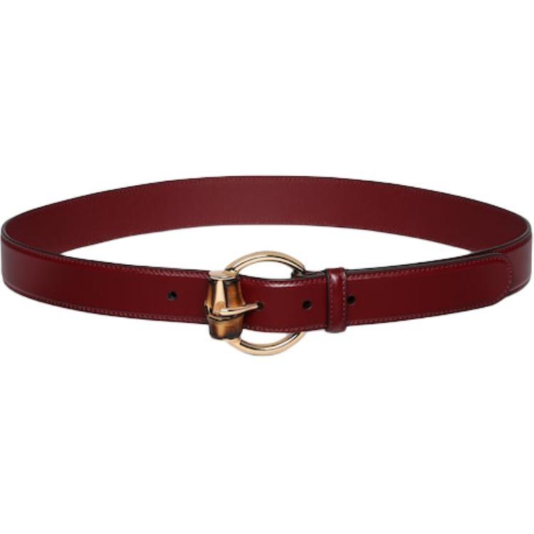 GUCCI Pin Buckle Leather Metal Leather Belts Women's Red Width 3cm 827814AAEV46257