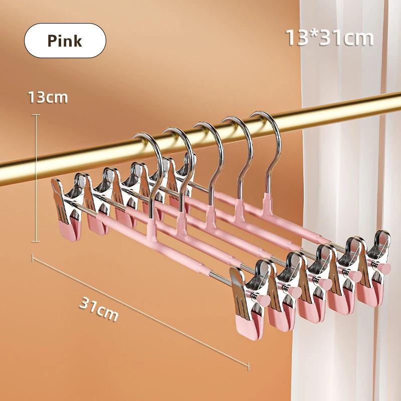 Windproof Metal Hanger For Clothes Home Pants Coat Non-Slip Drying Hangers With Adjustable Clips Closets Storage Organizer