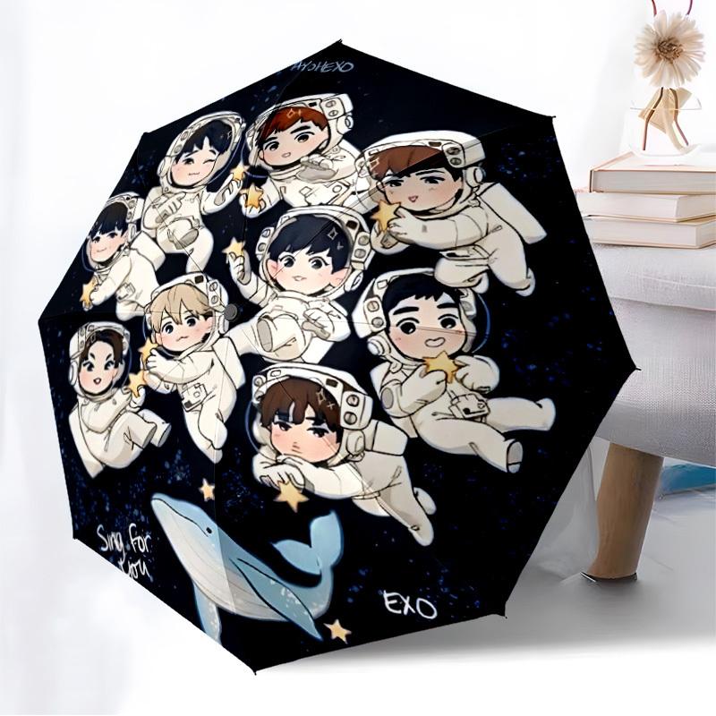 1 шт. Автоматический складной зонт EXO - Компактный дизайн с 8 ребрами, Прочный пластик и железо, Легкий для повседневного использования на улице, a0929185