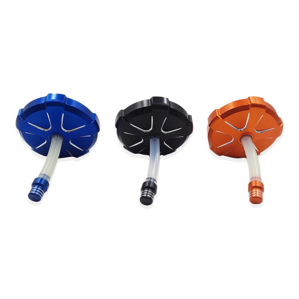 For KTM Motocross Tank Cell Cap CNC Aluminum Gas Fuel Tank Cover Oil Petrol Lid Valve Vent Breather Hose Tubes SX SXF XC 250 450