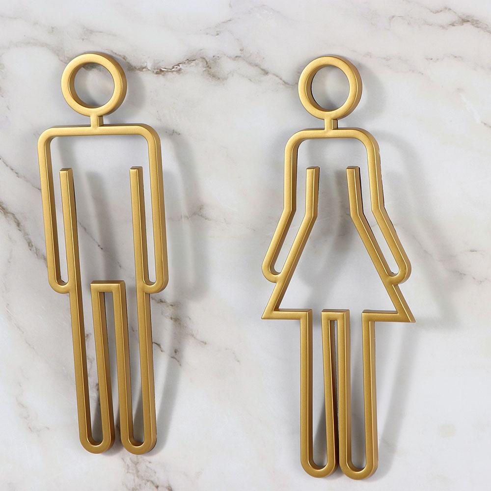 Door Sign for Hotel,Office,Home Creative Restroom Sign Toilet Symbol WC Plaque Bathroom Signage