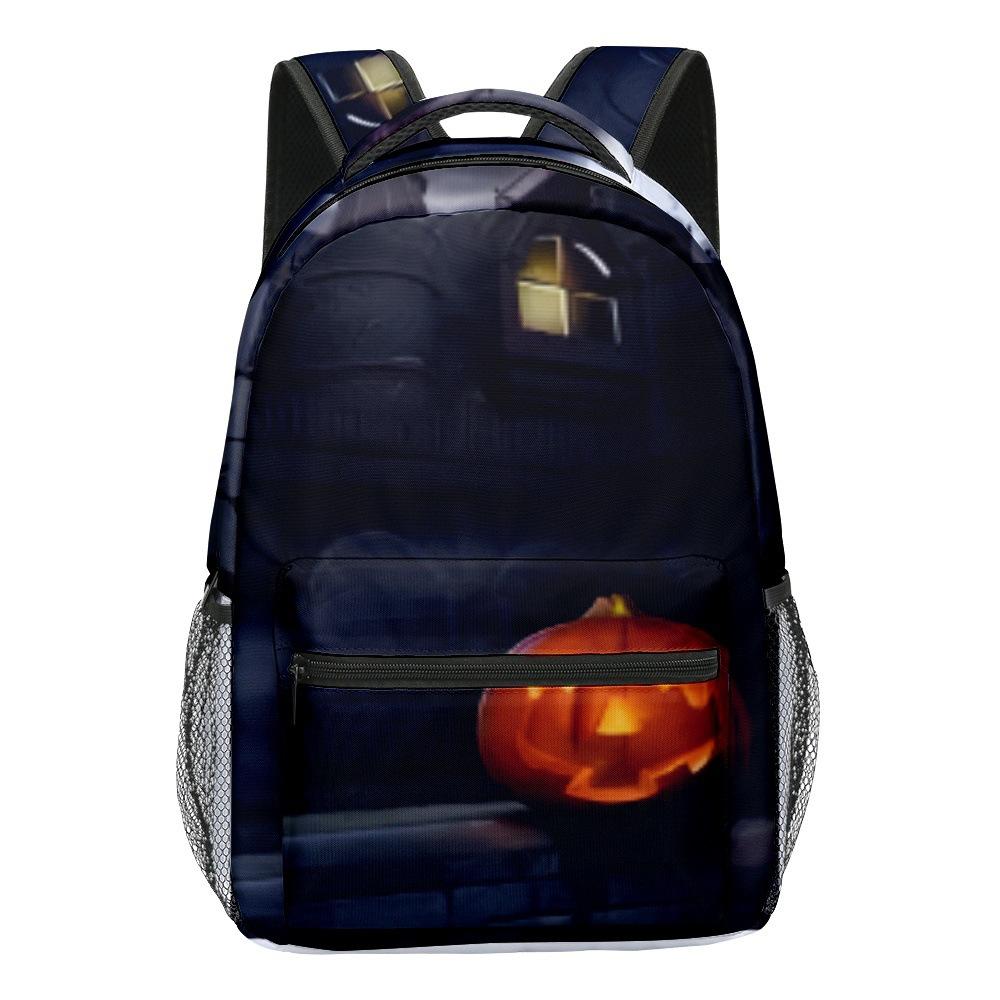 Cartoon Kpop Youthful School Bags Unisex Halloween Pumpkin Travel Bags 3D Print Oxford Waterproof Notebook Shoulder Backpacks