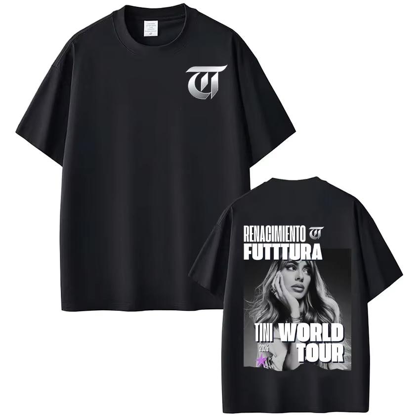 Singer TINI STOESSEL Futtura Album 2026 Tour Tees Men Women Vintage Tshirt pure Cotton Streetwear Fan Gifts Shortsleeved top