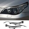 2Pcs Real Carbon Fiber Car Exterior Headlight Eyebrow Stickers Front Headlamp Cover Decoration Accessories For BMW E60 5 Series
