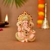Идол Ганеши Мурти Статуэтка для Приборной Панели Автомобиля Подарок Керамика Терракота Позолоченный Ганеша Ганапати Идолы Фигурка