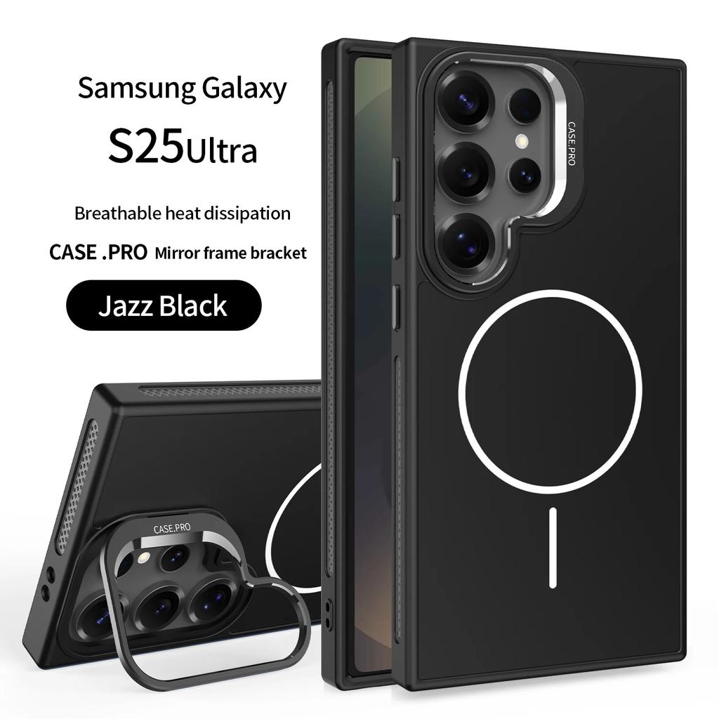 Invisible Bracket Cooling Function Case for Samsung Galaxy S25 S24 Ultra with MagSafe Wireless Charging Drop Protection Cover
