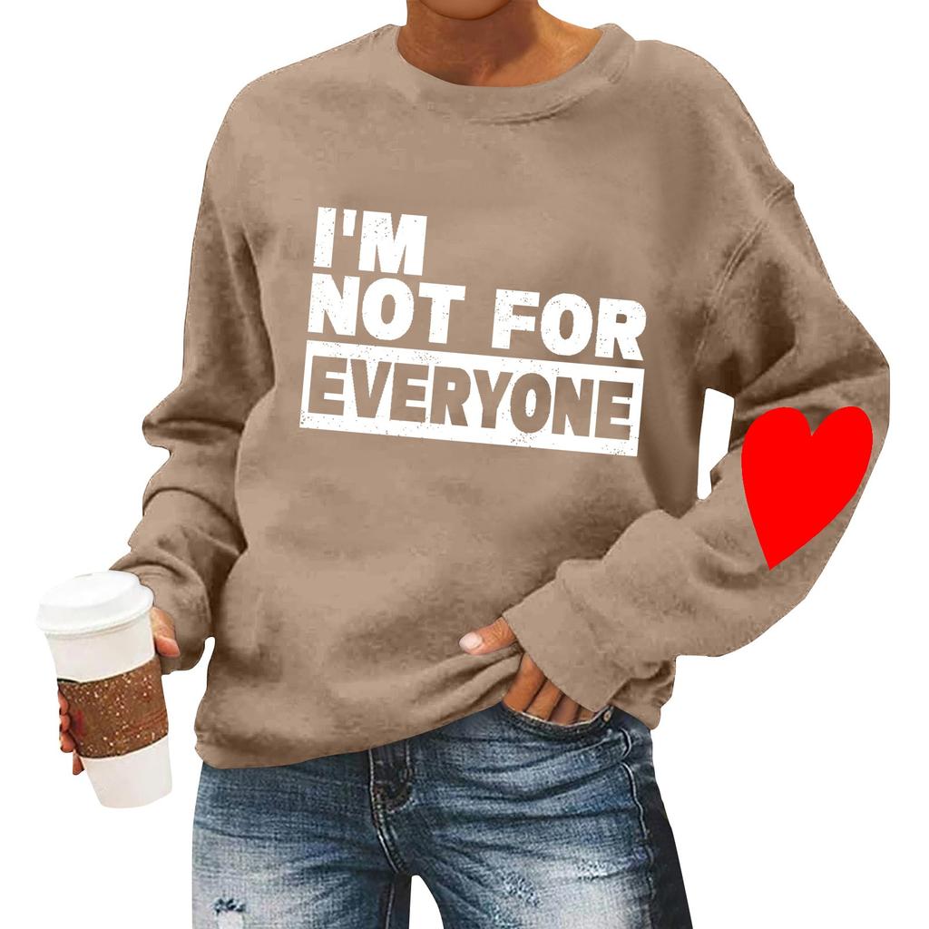 Женская повседневная мода ко Дню святого Валентина с принтом, длинным рукавом, круглым вырезом, толстовки, пуловеры, топы