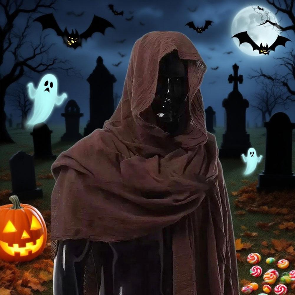 Косплей Мужской Средневековый Пиратский Ретро Капюшон Шарф Черный Кофе Накидка Плащ Ренессанс Хэллоуин Маскарадный Костюм Наплечный Капюшон