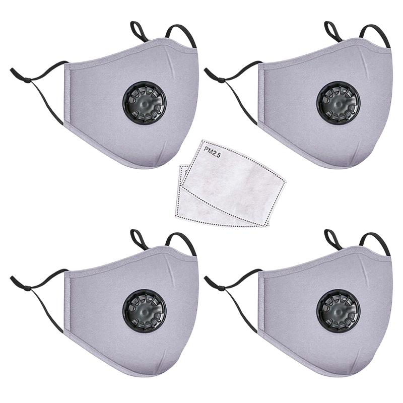 Взрослая хлопковая маска для лица респиратор стираемые многоразовые клапаны маски для рта с активированным угольным фильтром Pm2.5 маска Pm052