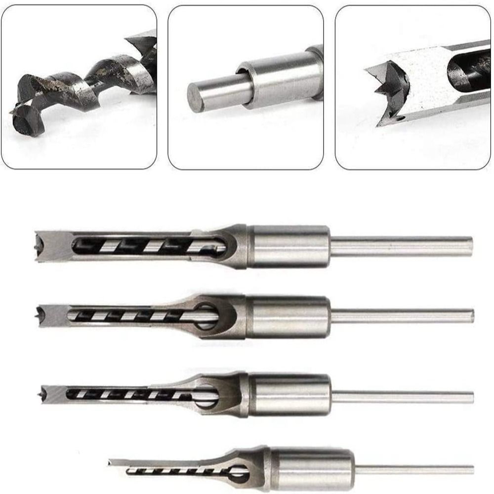 Деревообработка Резьба по дереву Сверло квадратное отверстие HSS сталь Долбление Сверло шнековое Руководство