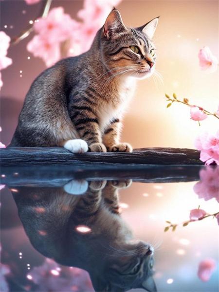 5D алмазная картина кошка полная круглая мозаика вышивка животное ручная работа подарок домашний декор