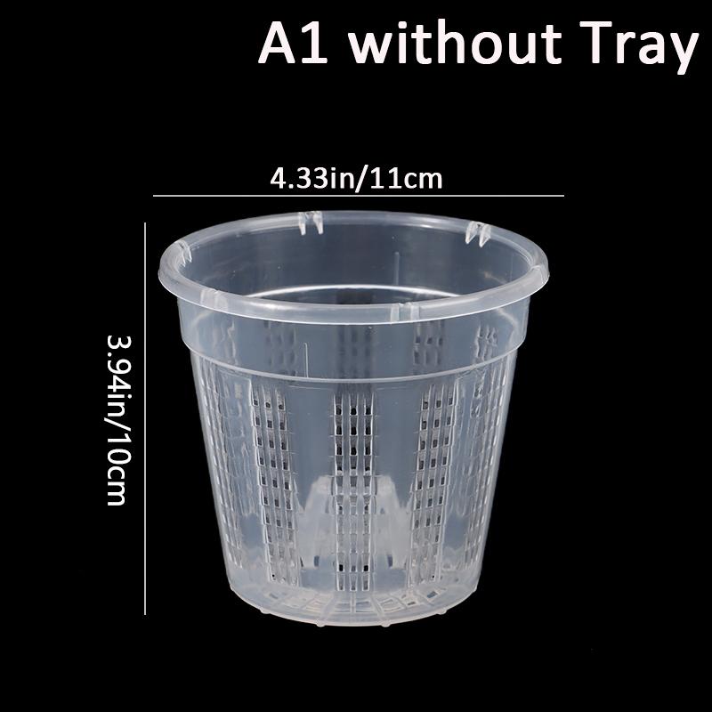 1Pc Flowerpot Garden Planter Drainage Pots with Holes Transparent Orchid Baskets Plastic Breathable Flower Pots Accessories