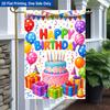 1pc Happy Birthday Party Scene Garden Flag - Single-Sided Polyester, 29.97x44.96 cm, Outdoor Decor