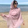 Qinghai Lake Chaka Salt Lake Desert Summer Big Red Tourism Cotton and Line Scarf Women's Sunscreen Shawl Ethnic Style Silk Scarf