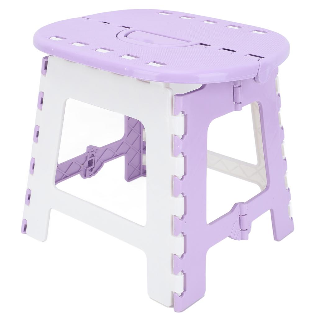 Foldable Step Stool Household Plastic Small Folding Step Stool for Camping Fishing Outdoor Light Purple