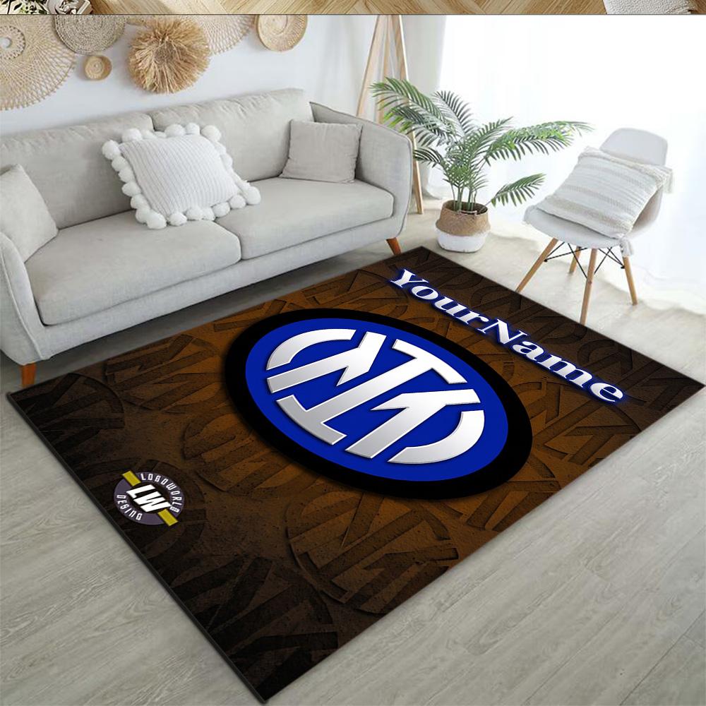 Inter Milan Personalized Name Carpet Design for Kitchen Playrooms Decorate room Dormitory Anti-slip Rug Anime Office Decor Best for Christmas