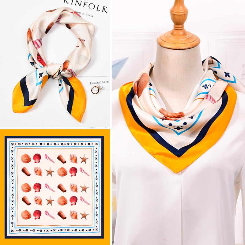 100% Real Silk Neck Scarf For Women Print Silk Square Scarf Neckerchief Fashion Bufanda  New Elegant Foulard Femme 65x65cm