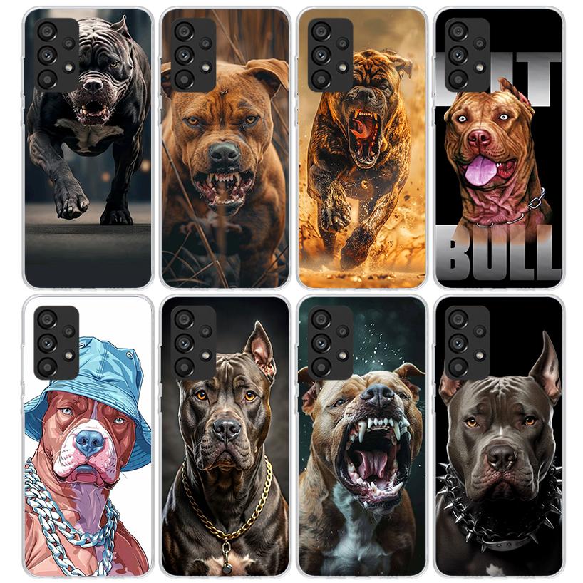 Pit Bull Pet Dog Pitbull Phone Case For Samsung Galaxy A52 A51 A50S A32 A22 A12 A02S A72 A71 A31 A70 A30S Note 20 Ultra 10 Plus