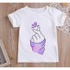 Cute GirlsThan Heart Print T Shirt Unisex Harajuku Tee Clothes Children Cartoon Top 1-13+ Years Kids Birthday Wear