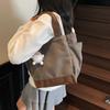 Large-capacity Shopping Bag Casual Literary and Lazy Style Shoulder Bag Female Tray Extra-large Bag Handbag Simple Canvas Bag