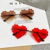 Забавные солнцезащитные очки Cute Love Eyewear Очки без оправы с заостренными краями в форме сердца Очки для вечеринок и дискотек для взрослых и детей