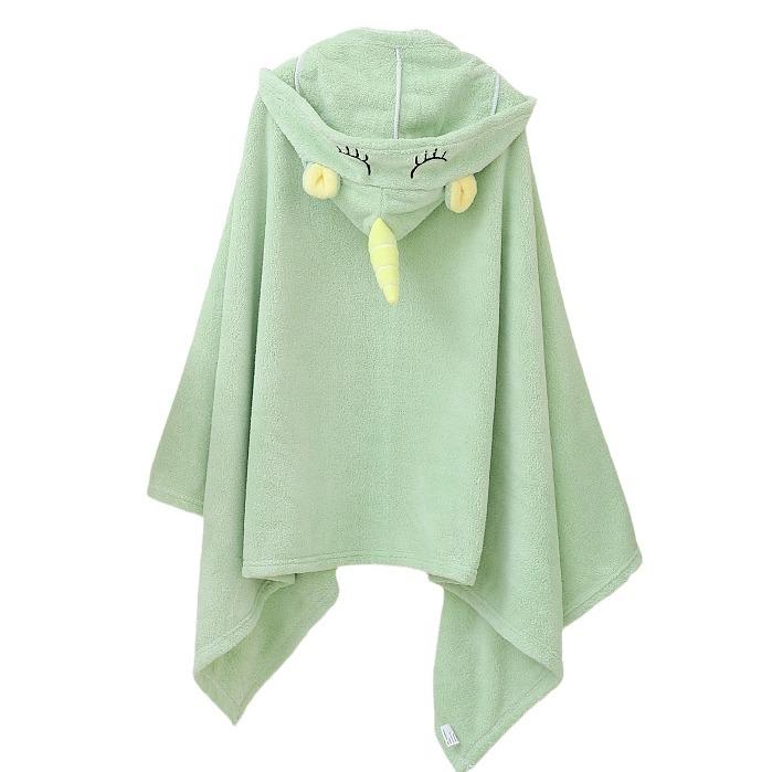 Children's Coral Fleece Hooded Bathrobe - Summer Baby Towel and Cloak for Swimming