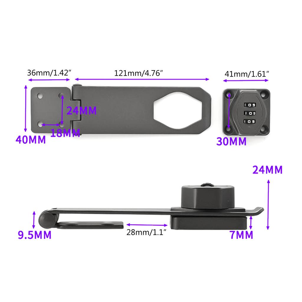 3-значный кодовый замок Пароль Безопасность Шкаф Навесные замки Замок для картотечного шкафа из алюминиевого сплава Противоугонный замок для ящика